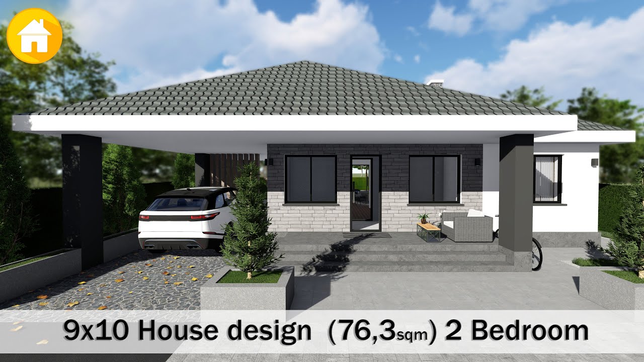 Small house design  idea 9x10 meters I House Design I 2 Bedrooms