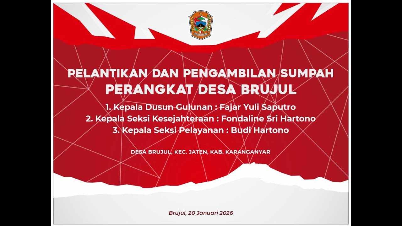 🔴📡LIVE PELANTIKAN DAN PENGAMBILAN SUMPAH PERANGKAT DESA BRUJUL  || CERIA MTV HD