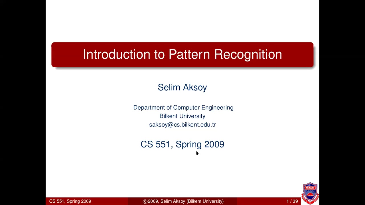 Pattern Recognition-1: Introduction to Pattern Recognition