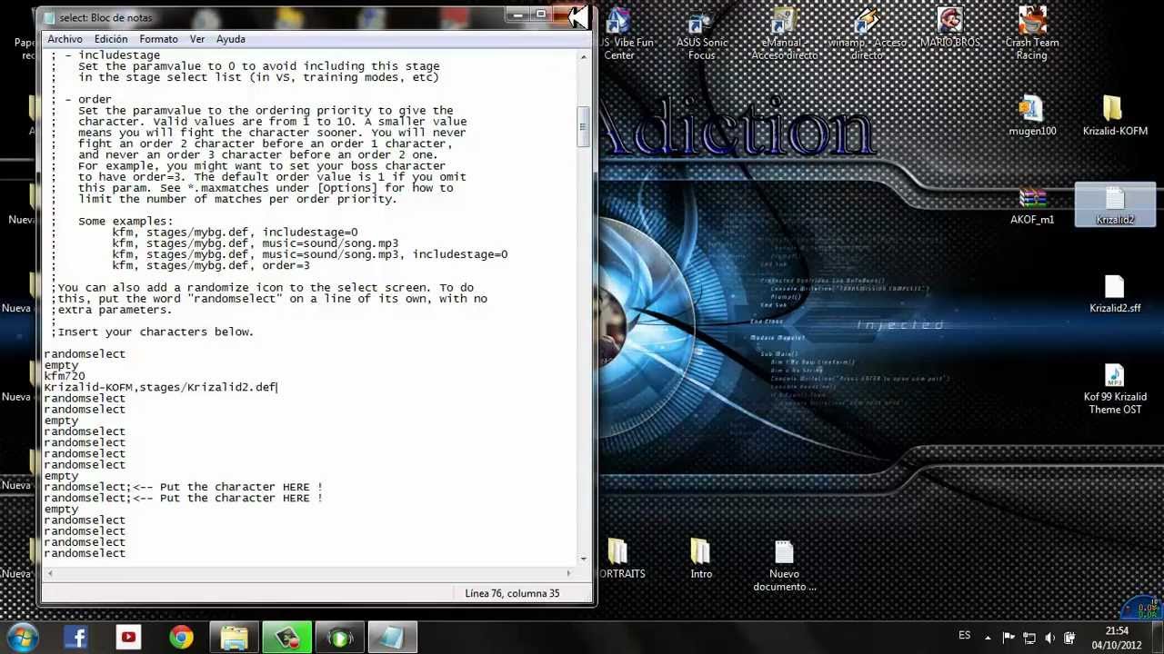 Tutorial instalar Screenpack en Mugen 1.0