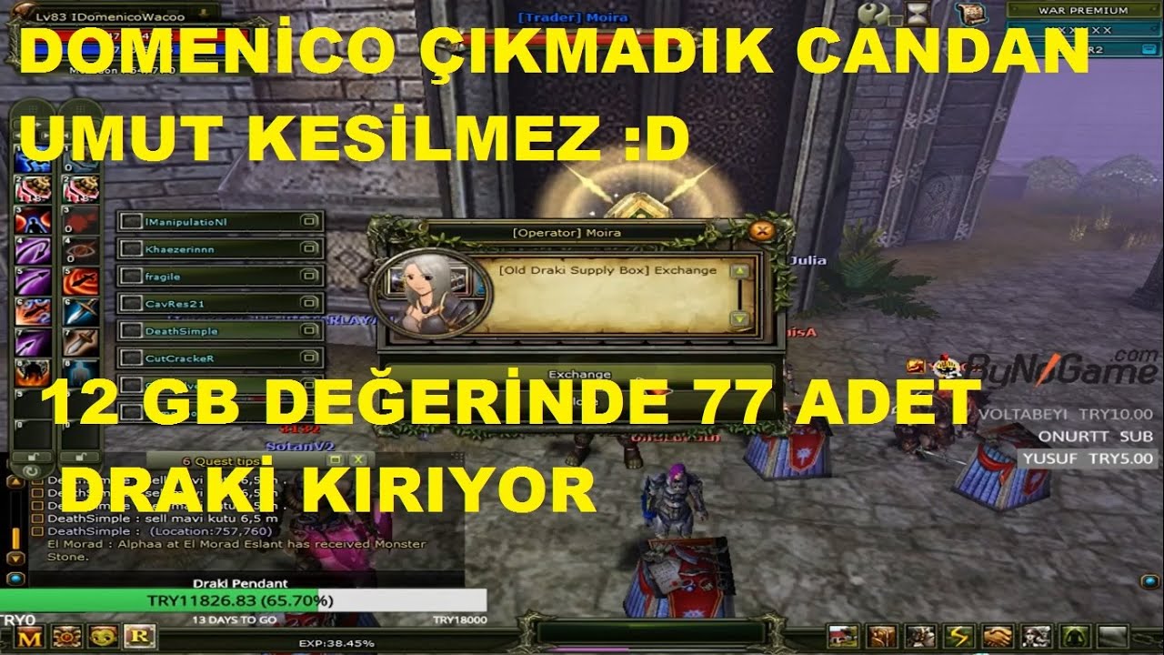 Domenico - Altar' da 12 Gblik Draki Box Kırıyor - &Ccedil;ıkmadık Candan Umut Kesilmez :D - Knight Online