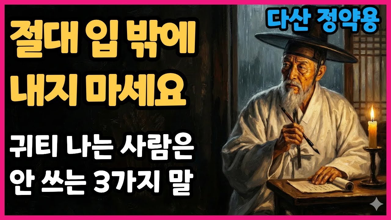 "귀티 나는 사람들은 죽어도 '이 말'은 안 합니다" 다산 정약용의 말 공부