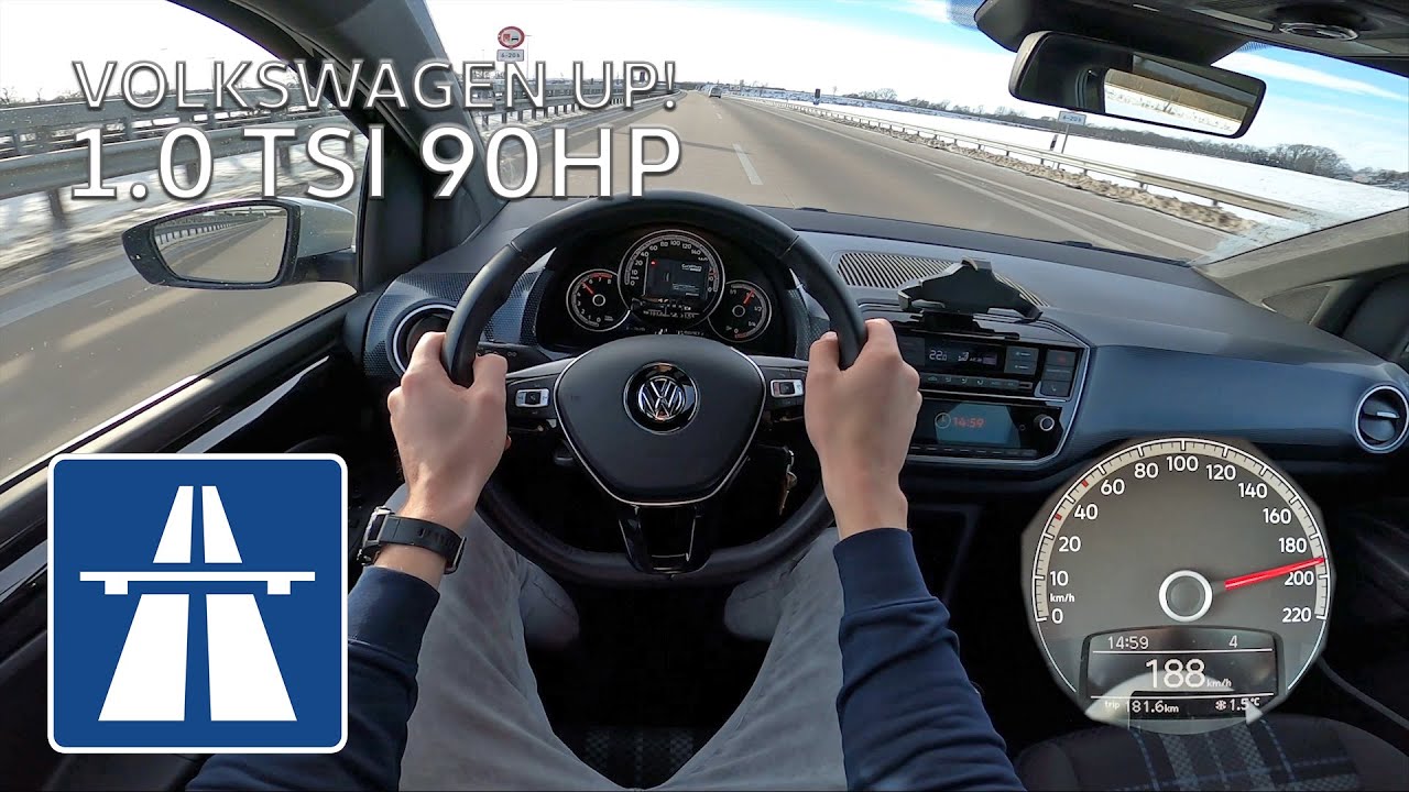 VW UP 1.0 TSI 90HP on AUTOBAHN POV test drive (NO SPEED LIMIT) TOP SPEED