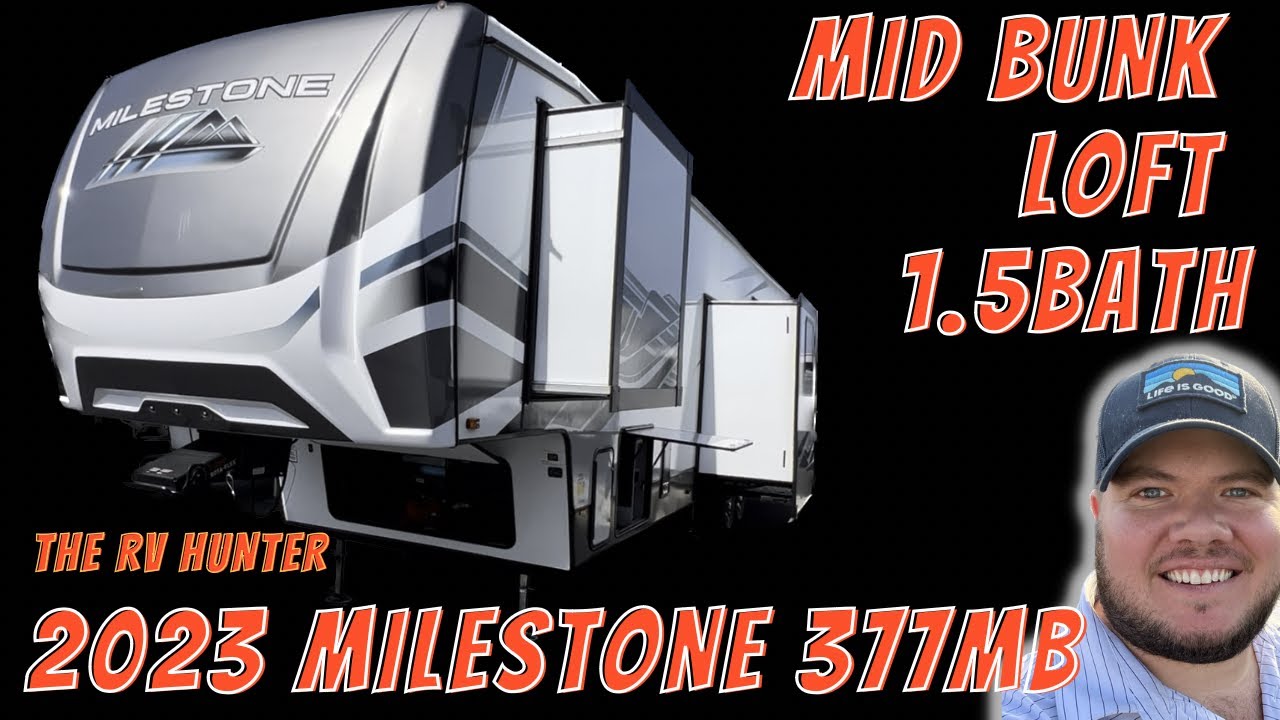2023 Milestone 377MB | Mid Bunk RV - 1.5 Bath - Loft & Outside Kitchen