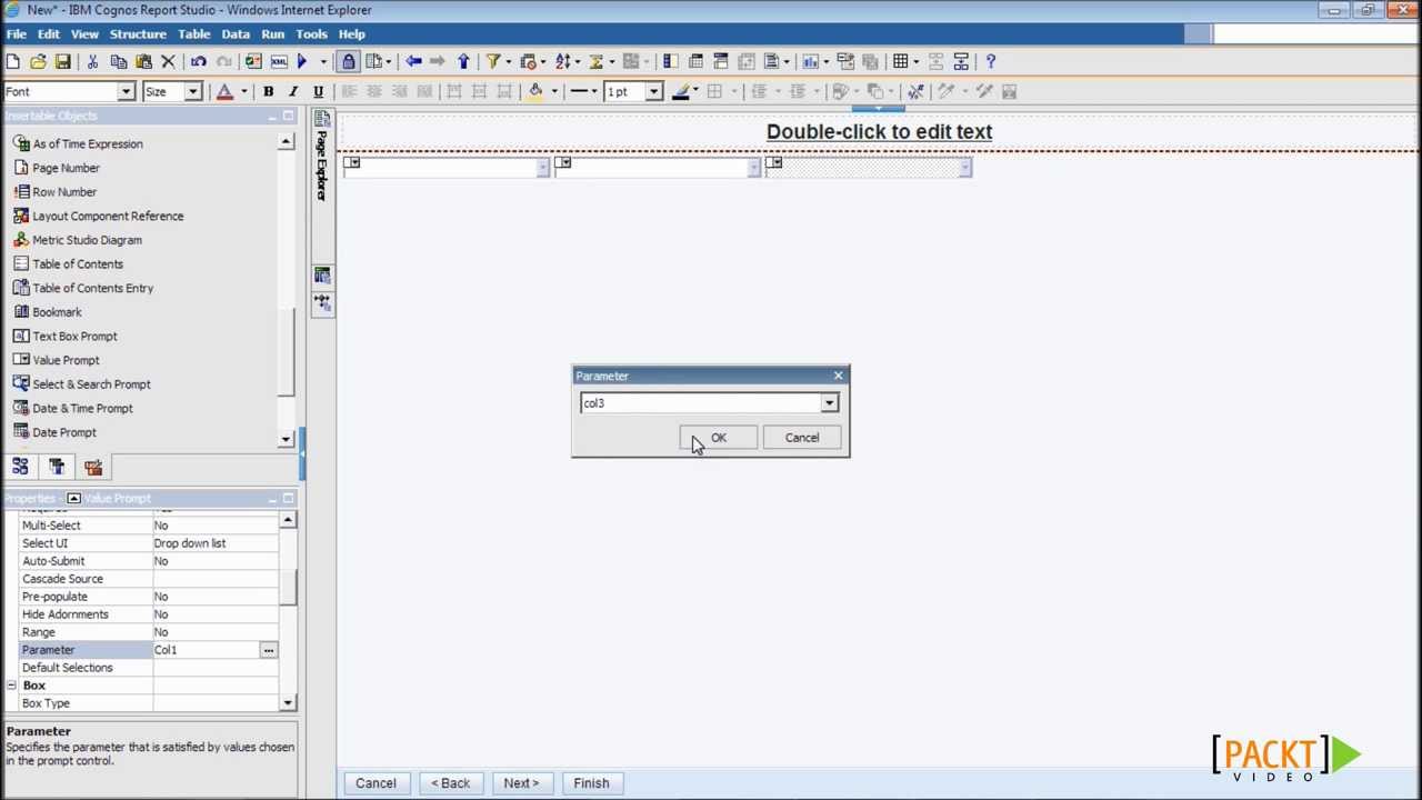 IBM Cognos 10 Report Studio Tutorial: Dynamically changing report columns | packtpub.com