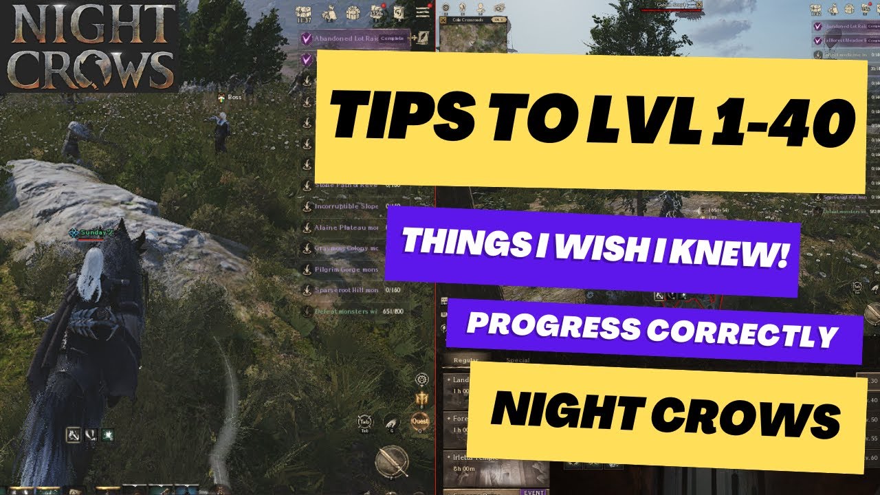 NIGHT CROWS | MUST TO DO | LVL 1-36 to 36-40 | HOW TO PROGRESS CORRECTLY (FIL)