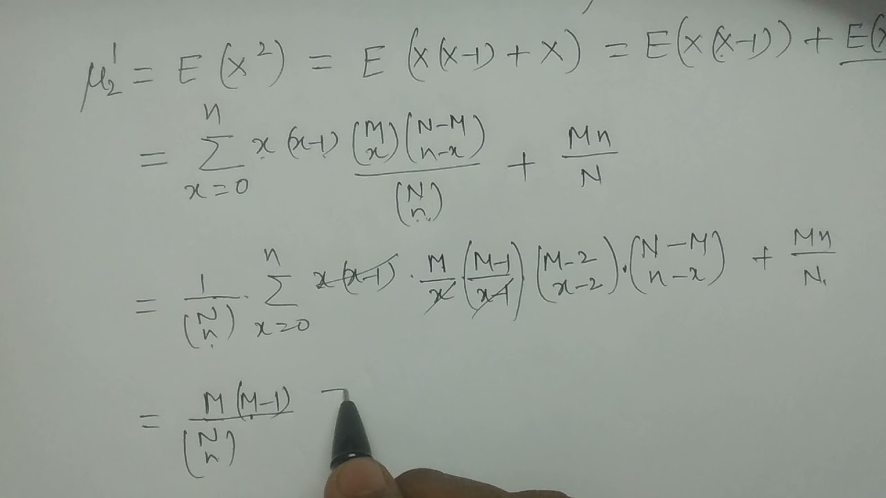 Mean and Variance of Hypergeometric distribution  - BSc Statistics