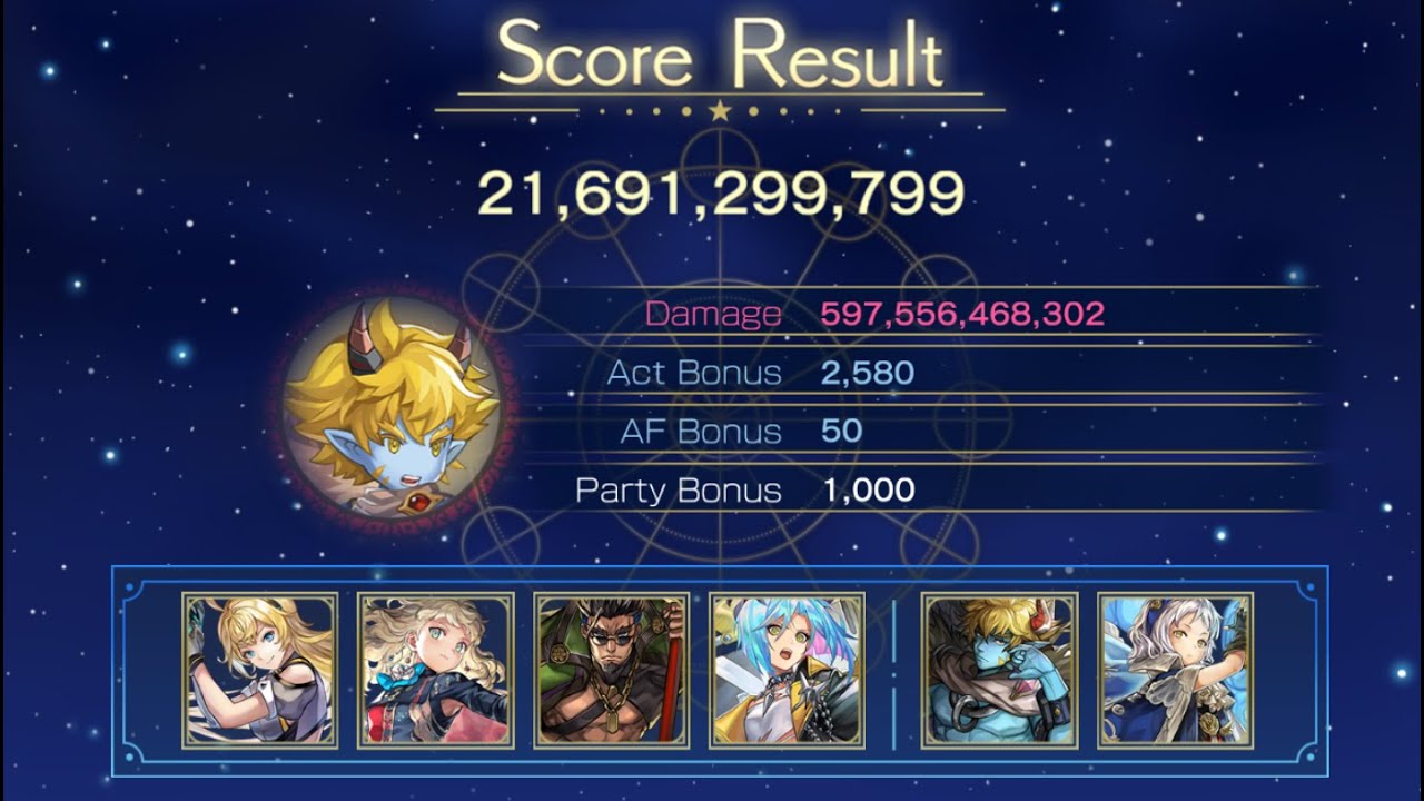Another Eden - Astral Archives Book of Sovereign Challenge Mode (Fire Team; 21.6b pts)