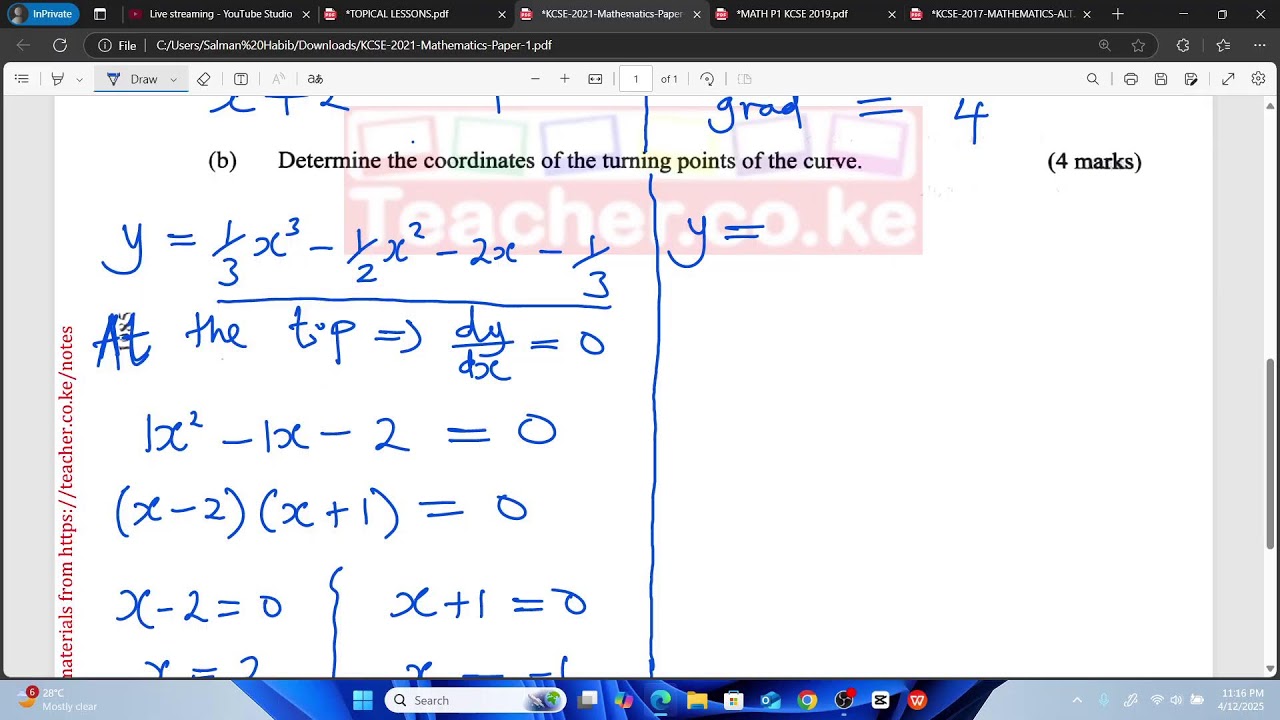 SAFINA HIGH SCHOOL Live Stream CALCULUS