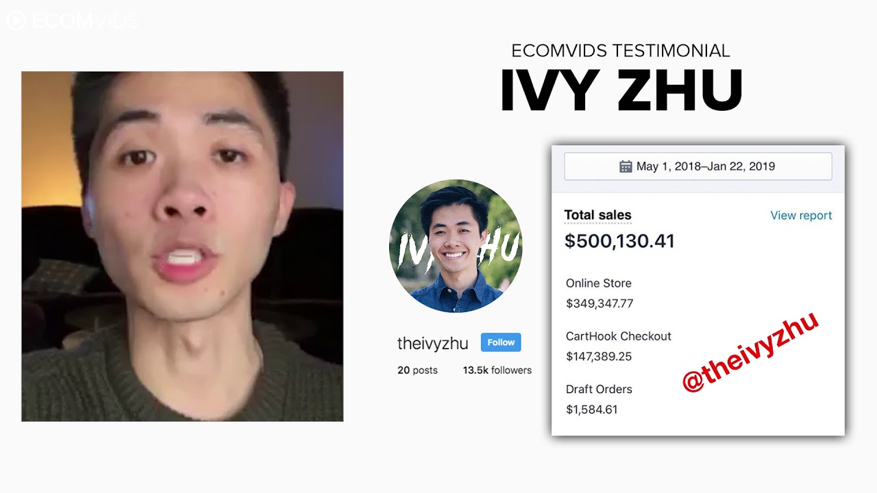 EcomVids Review Testimonial - Success Story (IVY ZHU)