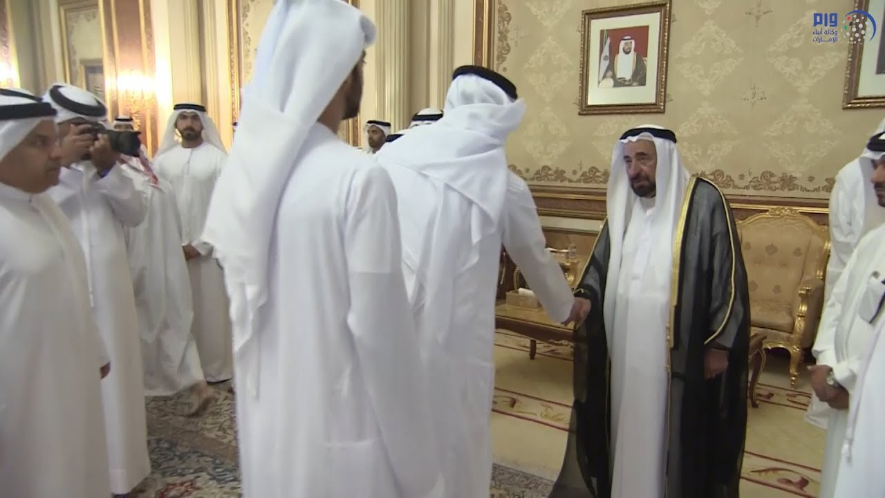 حاكم الشارقة يتقبل تعازي الشيوخ وأعيان البلاد والوزراء بوفاة خالد بن سلطان القاسمي