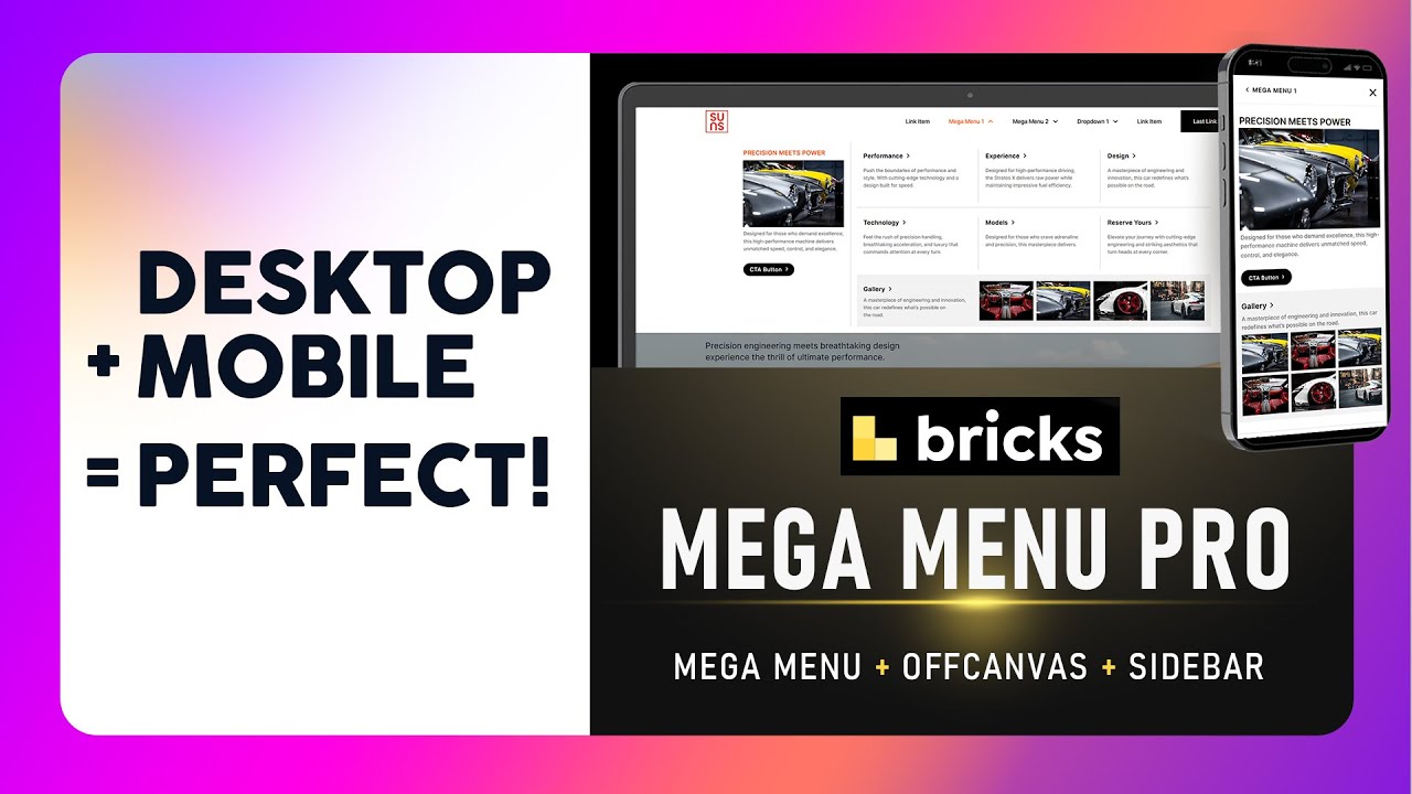 Наконец-то! Мегаменю Bricks, которое безупречно работает на компьютерах и мобильных устройствах