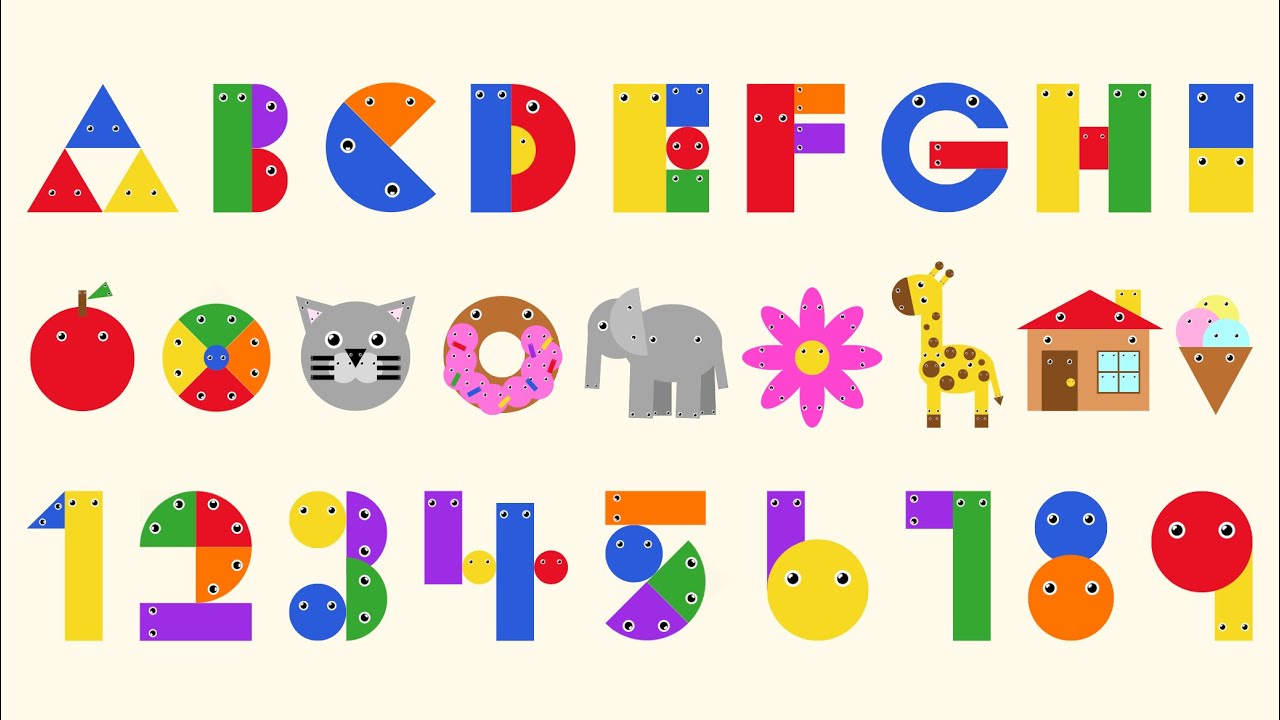 ABC Song & Number Song with Shapes | Learn A to Z and 1 to 10 for Kids