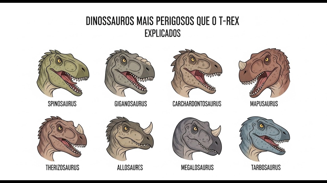 Cada Dinossauro Mais Perigoso que o T-Rex Explicado em 8 minutos