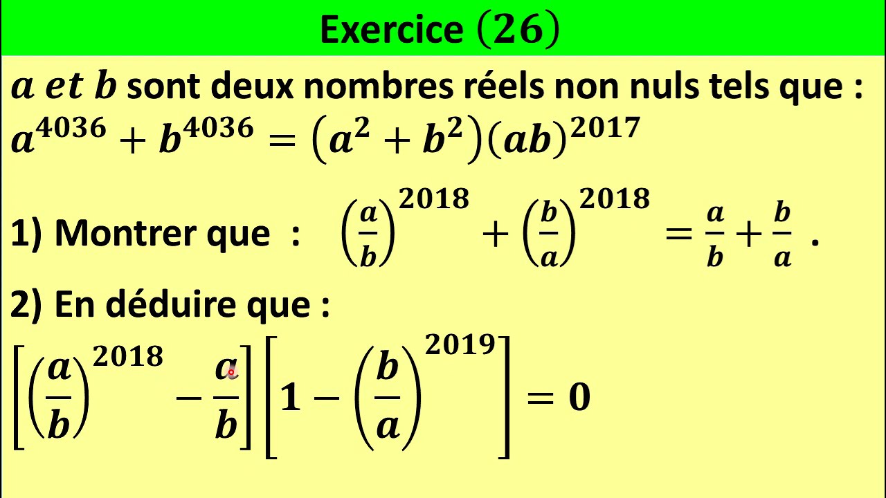 les puissances - exercice 26