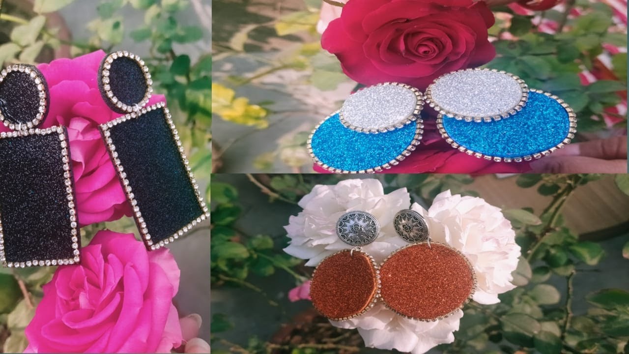 4 Different Styles of Glitter Foam Earrings - DIY Earrings