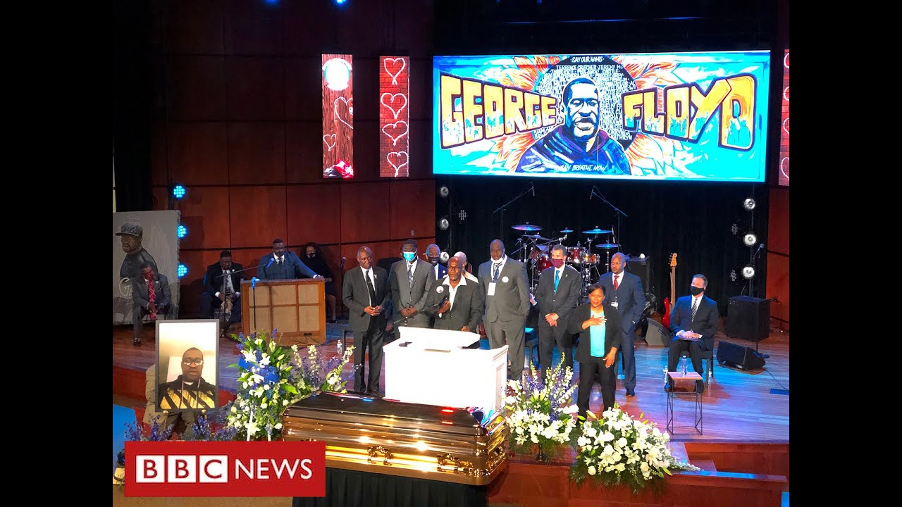 George Floyd service is told “pandemic of racism” led to his death - BBC News