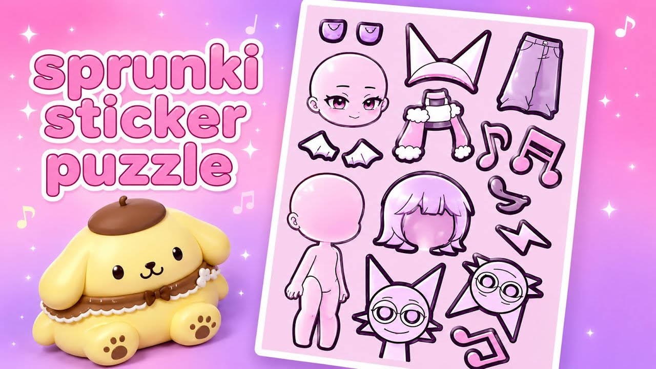 Головоломка со стикерами Sprunki 🎀 | Челлендж по преображению милых персонажей! ✨