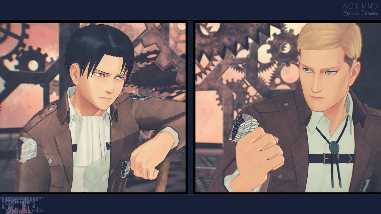 【進撃のMMD】”Stimela" -  Levi & Erwin ゴロリと分隊長が歌い踊る
