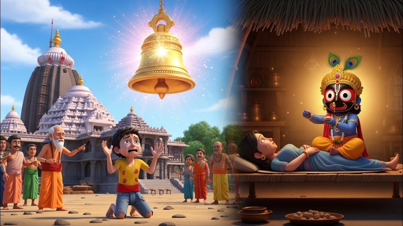 पुरी मंदिर का 500 किलो का घंटा अपने आप कैसे बजने लगा? | Jagannath Miracle | Hindi Animated Story