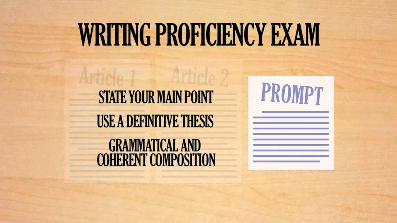 Writing Proficiency Exam Introduction