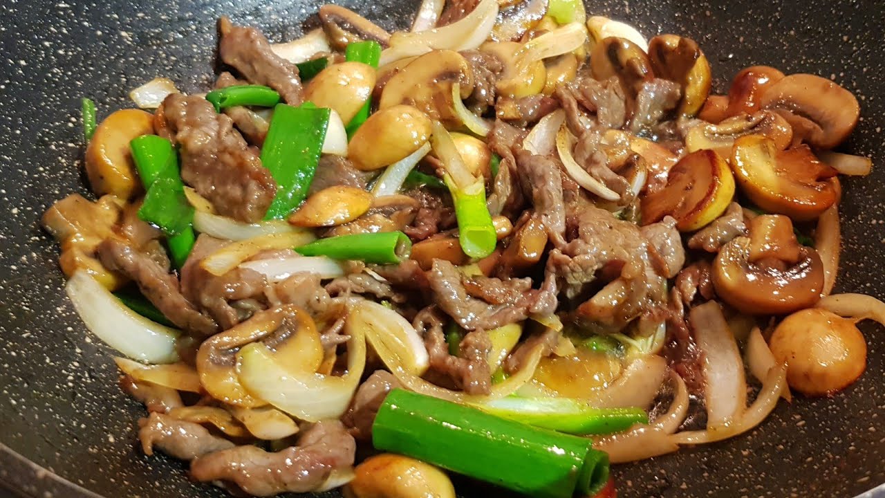 Stir-fry  Beef and mushrooms