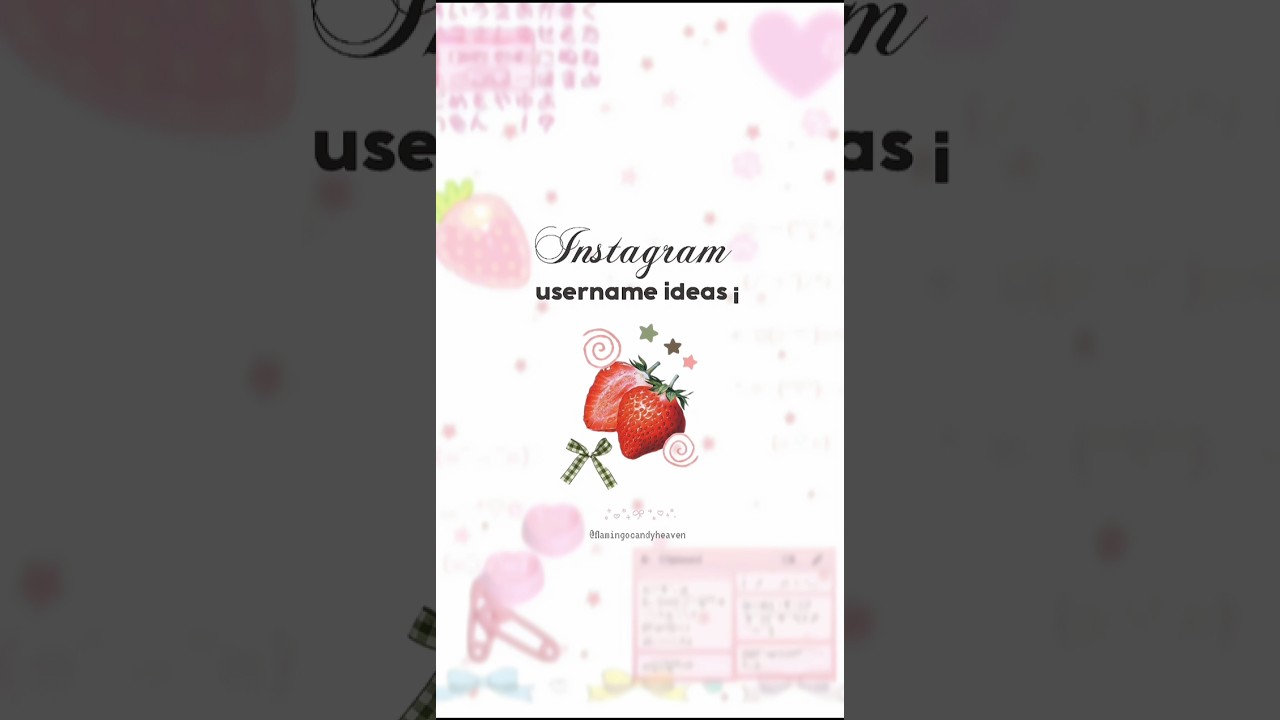 Instagram username ideas 💭🍓 | #shorts #aesthetic #flamingocandyheaven #explore #goviral #instagram
