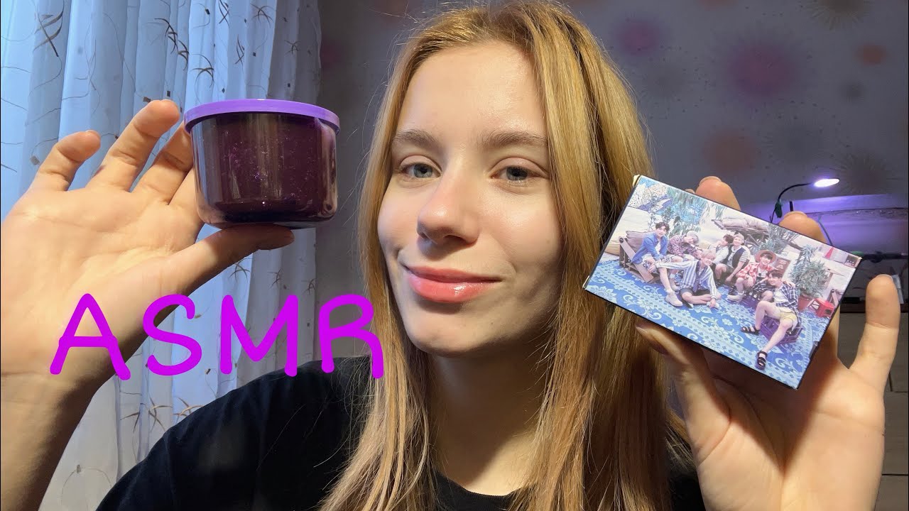 АСМР💜 Включи это видео перед сном😴 Звуки слайма и постукивания✨ASMR slime sounds and tapping 