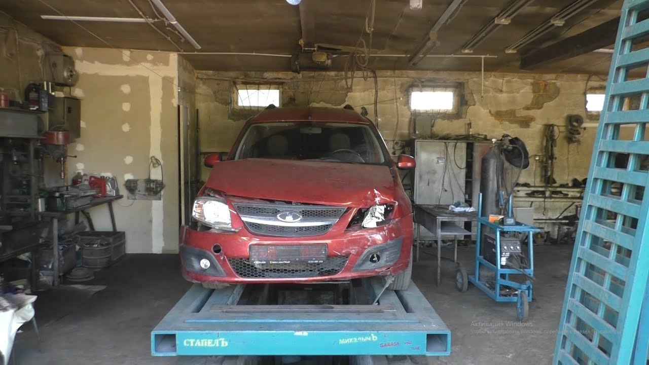ЛАРГУС лобовой касательный удар ч.1 повреждения