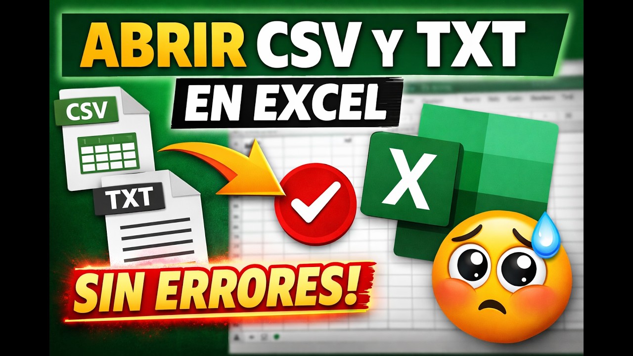 Cómo abrir archivos CSV y TXT en Excel correctamente (sin errores)