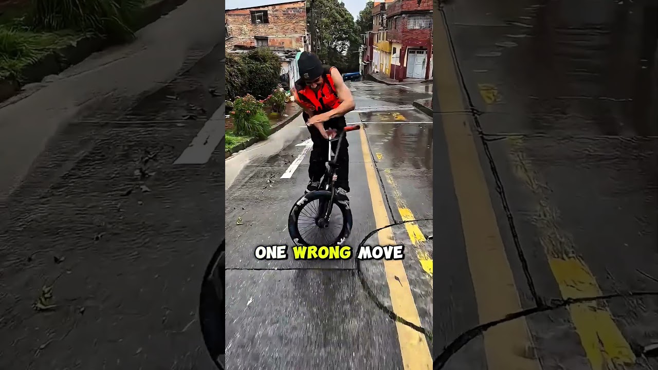 He Had No Brakes On A Steep Hill In Heavy Rain&hellip; What He Did Next Will Shake You 🚲🥹