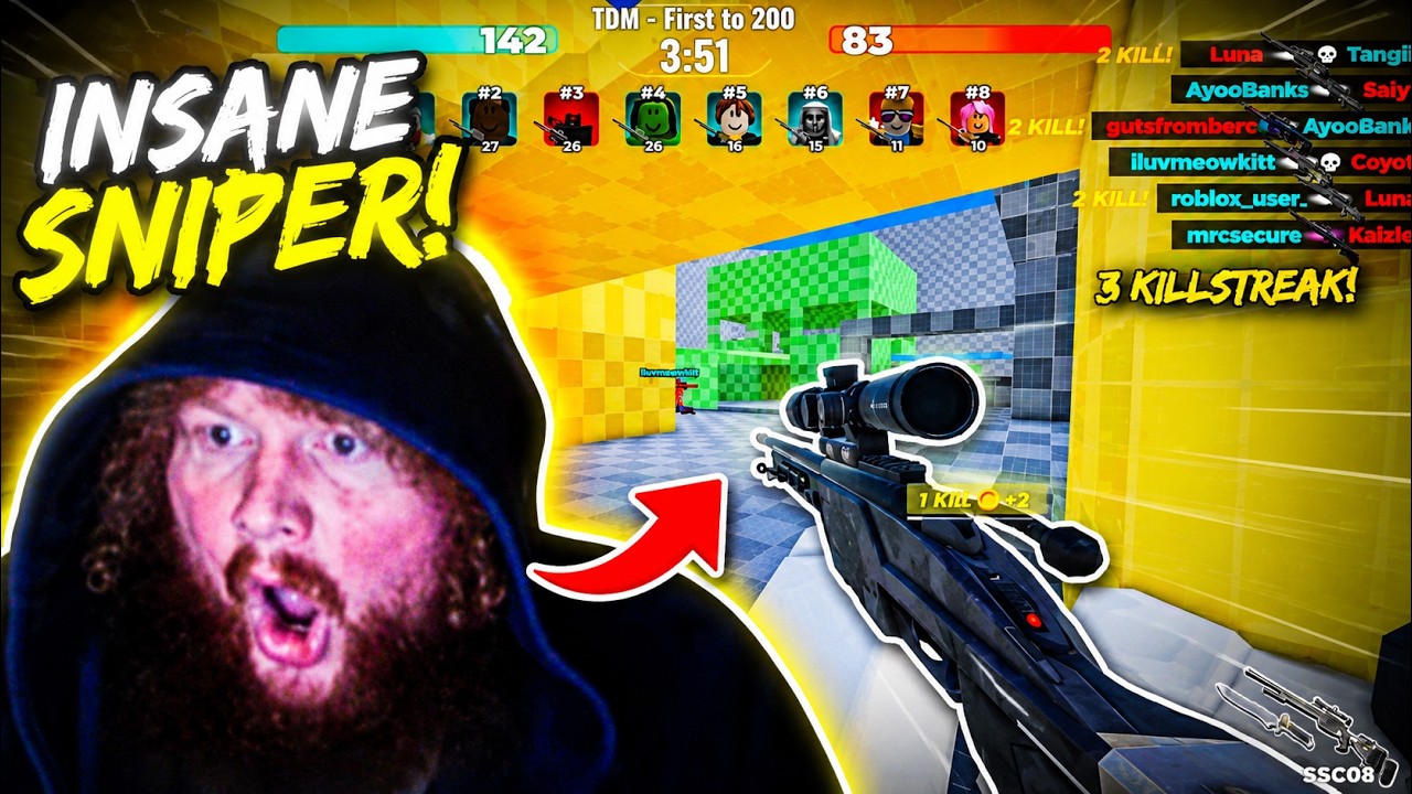 Первый раз Кейсео в Roblox Sniper Arena