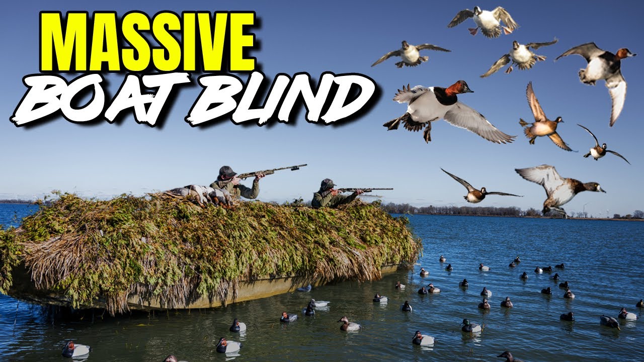 7 SPECIES FROM A MASSIVE BOAT BLIND!! (DIVER DUCK HUNTING BIG WATER)