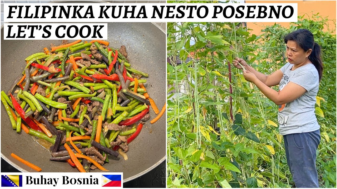 Kako filipinka kuha dugu mahunu | How a filipina cook long beans/sitao