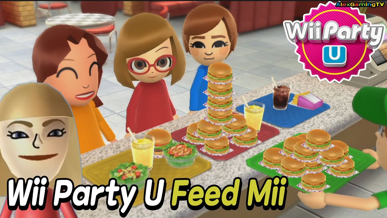 Wii Party U - Feed Mii 🎵 (Play movies 85) Susie Nikki Anna Ariel 🎵 AlexGamingTV