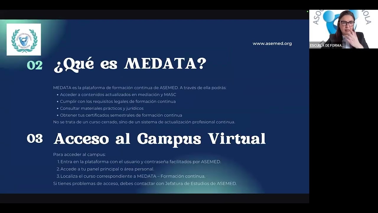 GUÍA DE ACOMPAÑAMIENTO DE LA PLATAFORMA MEDATA DE ASEMED