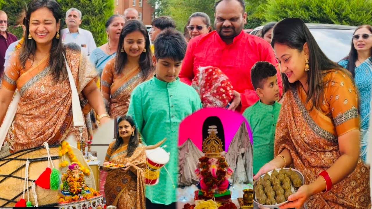 Ganpati ji ka swagat dham dhum ke sath kiya sab ne milke ghar pe aur temple pe !