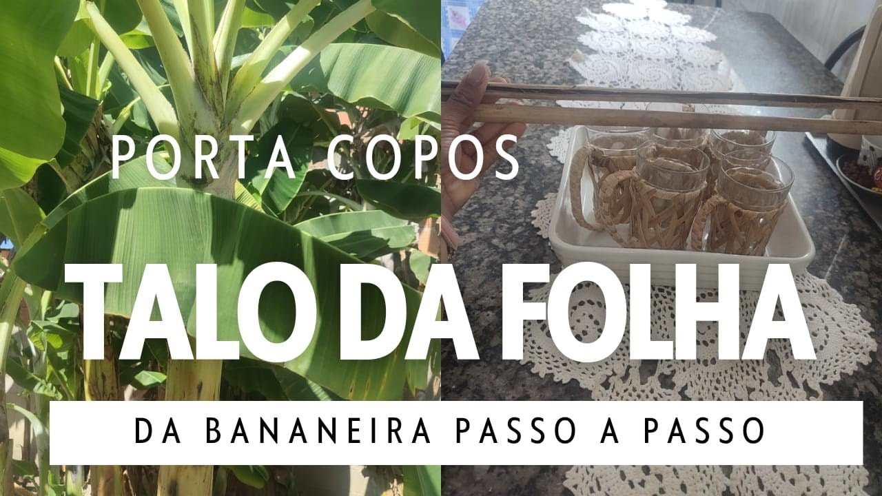porta copo do talo da folha da bananeira