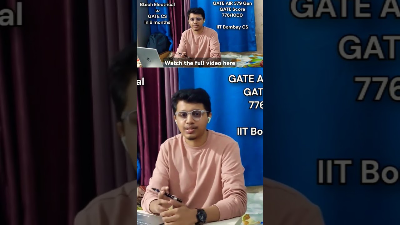 GATE CS 6 months strategy | non-cs to MTech CS IIT Bombay  #gatecse #iitbombay #shorts