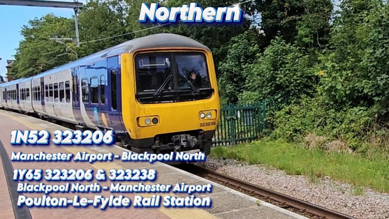 Northern 323206 Runs To Blackpool & Then Joins 323238 To Manchester At Poulton-Le-Fylde 1Y65