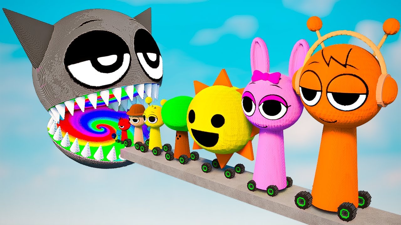 Big & Small Incredibox Sprunki CARS Vs Sprunki Mouth with RAINBOW Portal | TEARDOWN