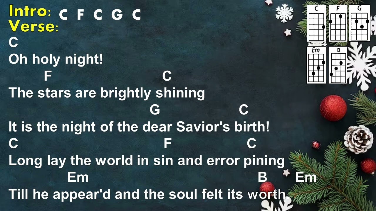 Oh Holy Night  (Ukulele Play Along)