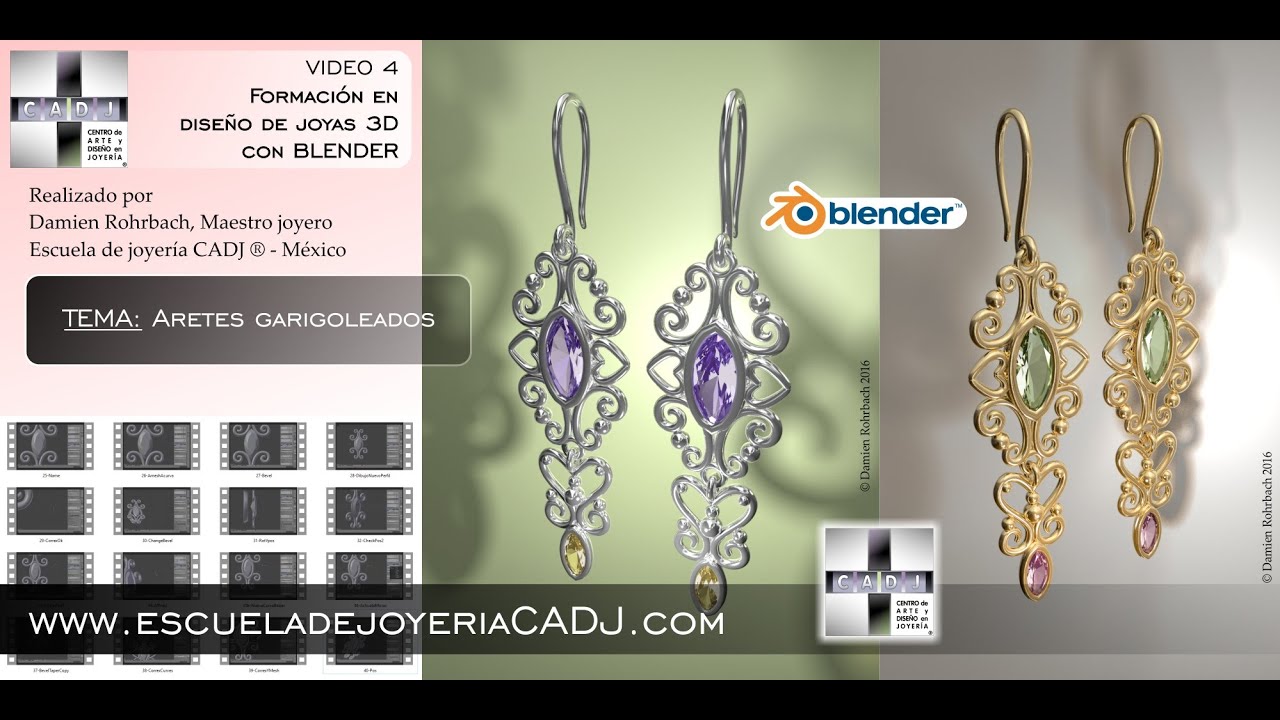 Joyas 3D Video 4 Escuela de joyería CADJ ® Diseño de joyas con Blender
