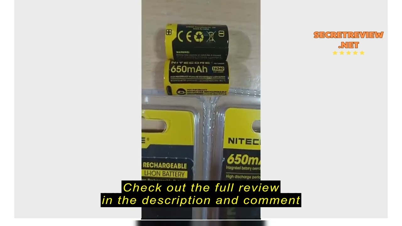Review Nitecore NL166 Rechargeable CR 123 A RCR 123A 650mAh  Battery 3.7V (CR123)