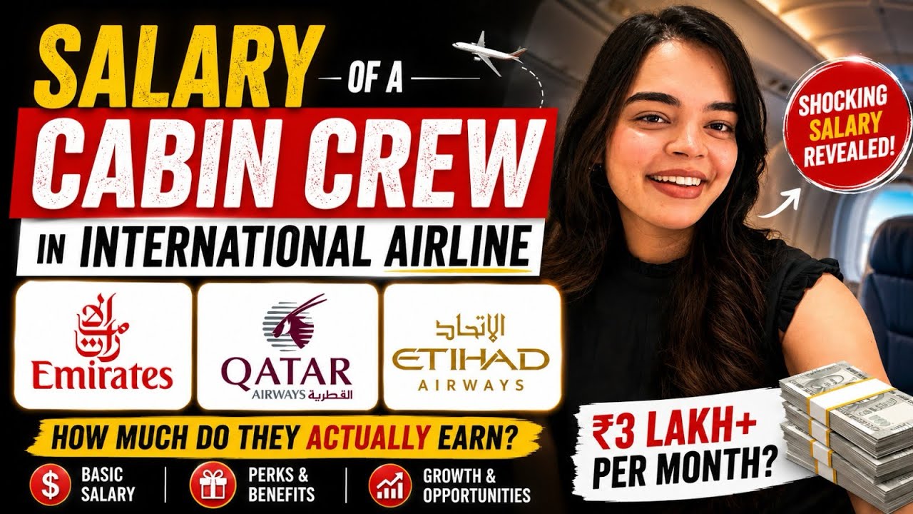Salary Of A Cabin Crew In International Airline | Salary Benefits | Middle East Cabin Crew Salary ✈️