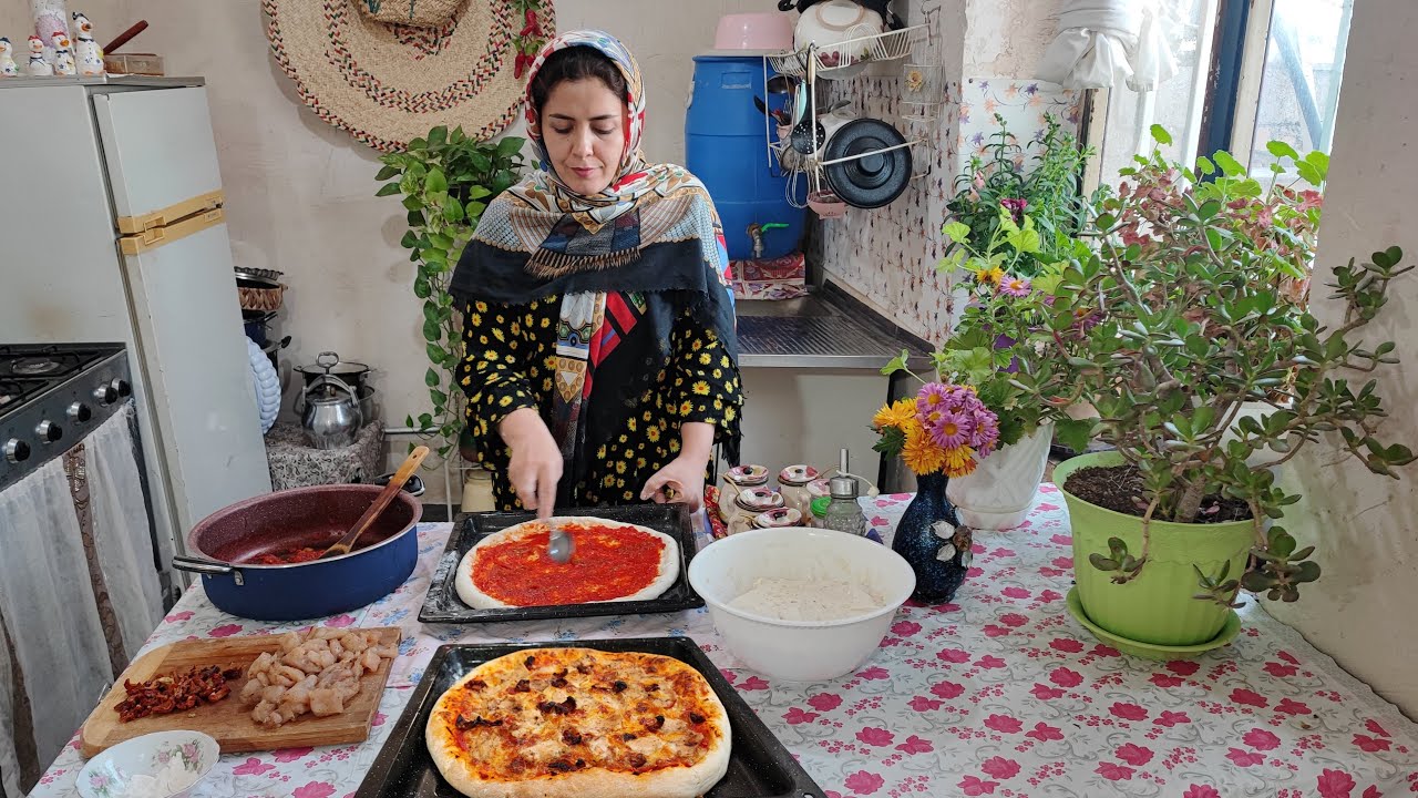 Деревенская жизнь в Иране | Пицца с домашним сыром ⭐🍕