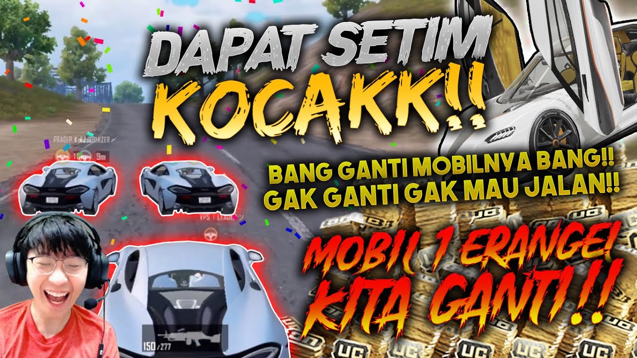 DAPAT TIM KOCAK! GA MAU GERAK KALO MOBILNYA GA ADA SKIN! MOBIL 1 ERANGEL AUTO BERSKIN! | PUBG MOBILE