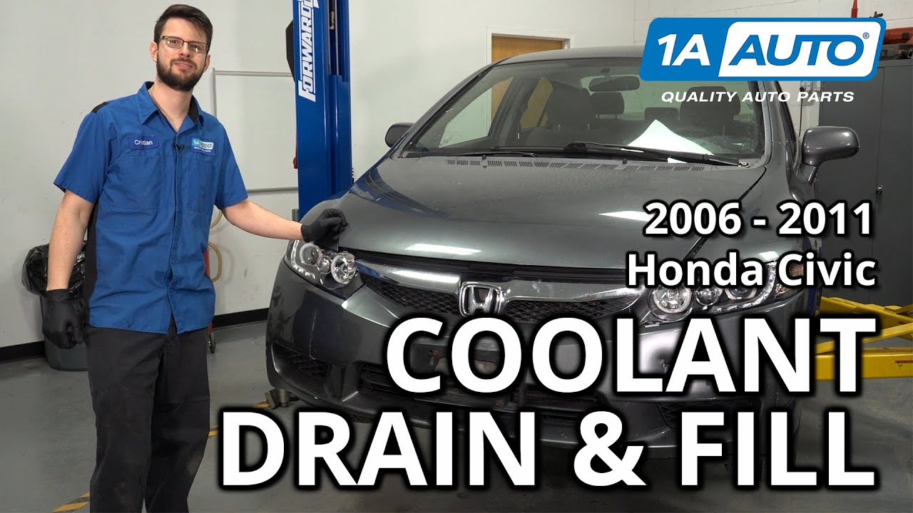 Как слить и залить охлаждающую жидкость в Honda Civic 2006-2011