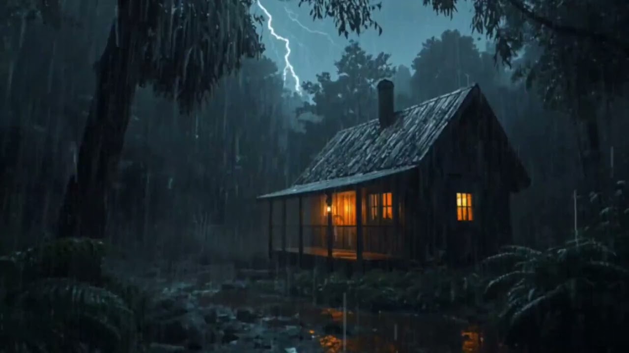 Fall Asleep in 5 Minutes 🌧️ Heavy Rain and Thunder on Tin Roof for Deep Sleep and Stress Relief rain