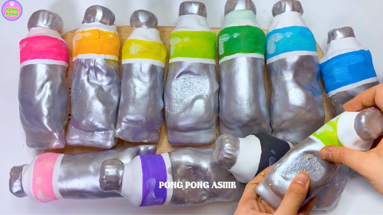 반짝반짝 10색 물감 석고점토 부수기 10 COLOR PAINTS CLAY CRACKING PLASTER 石膏クレイクラッキング 부수는 쾌감 NO TALKING ASMR